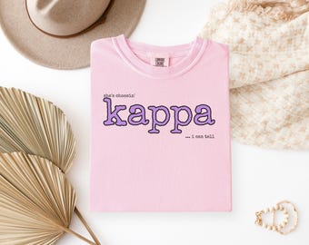 Comfort Colors Kappa Sorority Tee, Lavender Big Little Gift, Greek Life Bid Day