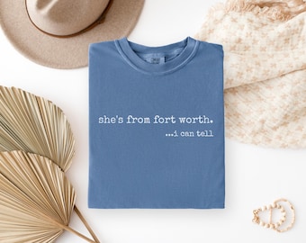 Fort Worth Girl Shirt | Vintage Typewriter Tee, Comfort Colors Texas Pride