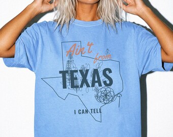 Comfort Colors Texas Map Graphic Tee – Vintage Wash Lone Star Shirt