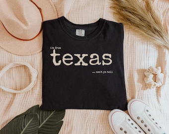 Texas Pride Comfort Colors T-Shirt | Vintage Typewriter Graphic Tee