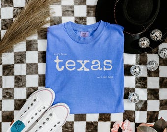 Comfort Colors Texas Shirt, Vintage Typewriter Tee, Lone Star Pride