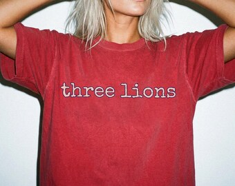 Three Lions England Soccer Tee | Comfort Colors Garment-Dyed Cotton Shirt