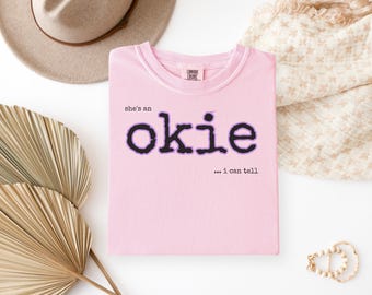 Oklahoma Girl T-Shirt, Comfort Colors Tee, Retro Typewriter Okie Pride