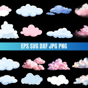 Cloud SVG Bundle, Cloud Silhouette, Vector, Clip Art, Cut File, Cricut, Weather png