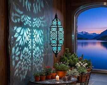 Solar Outdoor Lantern with Rose, Carnation & Daffodil Projections
