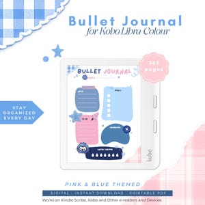 Kobo Bullet Journal Planner Kobo Libra Färganteckningsblock Digital Nedladdning