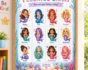 OT Designed - Mermaid Feelings Check-In - Interoception/Emotional Regulation