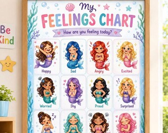 Zaprojektowane przez OT - Mermaid Feelings Check-In - Interocepcja/Regulacja emocjonalna