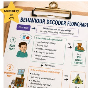 OT Designed - behaviour decoder flowchart - can support parents of kids with ADHD and autism spectrum disorder
