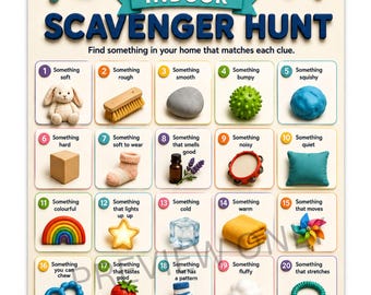 OT Designed - Sensory Indoor Scavenger Hunt Board - Digital Download