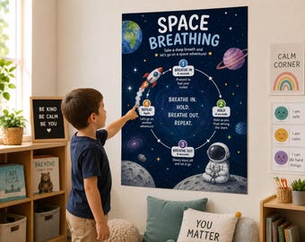 OT Designed - Space Themed Breathing Chart/ Poster - Emotional Regulation/Interoception (Printable)