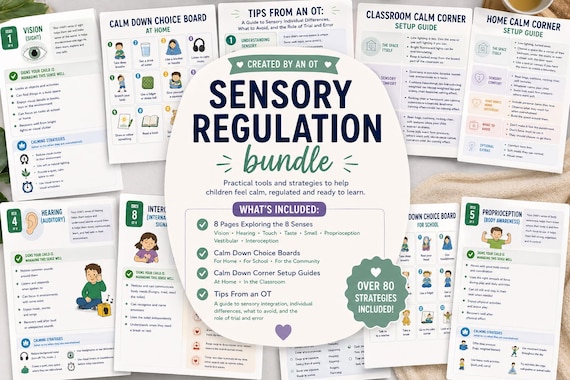 OT Designed Sensory Regulation Bundle - Including Interoception, Proprioception and Vestibular - Calm Corner Setup Guides (Digital Download)