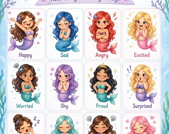 OT Designed - Mermaid Feelings Check-In - Interoception/Emotional Regulation