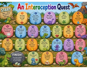 OT Designed - Dinosaur Interoception Quest-brädspel (digital nedladdning)