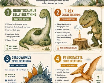 Avventura respiratoria dei dinosauri - Tabella della respirazione - Regolazione emotiva - Interocezione (Download digitale)