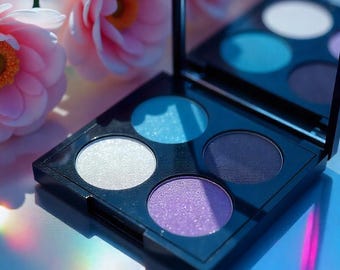 Organic Eyeshadow Palette, Herbal Eyeshadow, Natural Eye Makeup, Indigo, Lavender, Activated Charcoal +