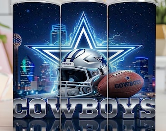 Cowboys Football Helmet Tumbler Wrap PNG, Digital Download