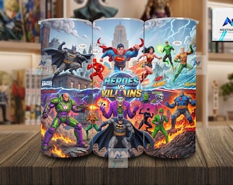 20oz Sublimation PNG, Gotham Superhero Wrap,  20oz Skinny Tumbler Sublimation Design, Movie Characters PNG , Digital Download