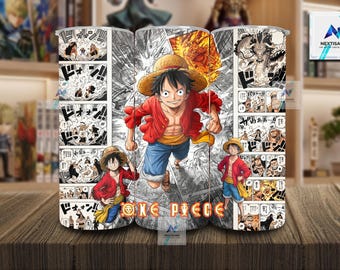 One Piece Anime Tumbler Wrap, Comic Style Creature Design, 2 Digital Designs Skinny and 3D (Digital Download)