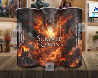 Dragon Fire Tumbler Wrap, Fantasy Sublimation Design (Digital Download)