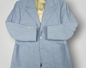 Vintage Orvis Blazer 42S Light Blue Unstructured Sport Coat