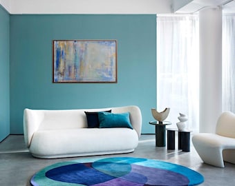 Hand Tufted Wool Area Rug | Organic Shape, Modern Abstract Design