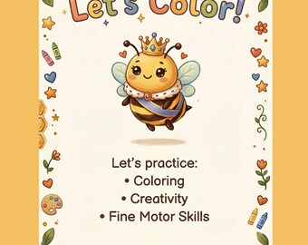 Printable Kids Coloring Pages | Queen Bee Activity Book PDF