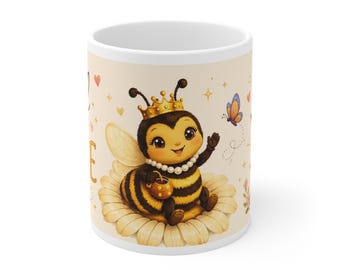 Find Your Hive™ Queen Bee Mug | Inspirational Bee Coffee Mug | Encouragement Gift | You Were Never Meant to Do Brave Things Alone