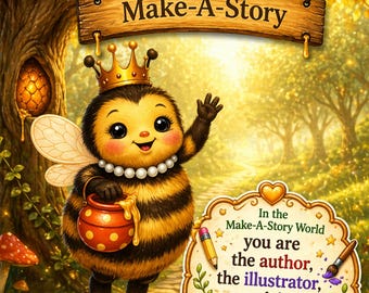 Make a Story Workbook for Kids | Queen Bee Draw and Write | Creative Writing Printable Activity