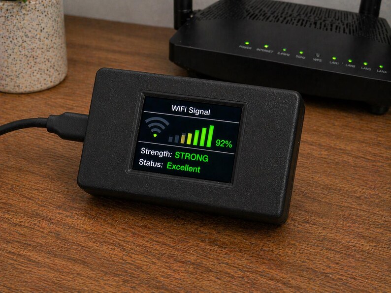 Simbool Router Tester Mini Wifi Signal Meter Desk Gadget - USB ESP32 Display - Etsy