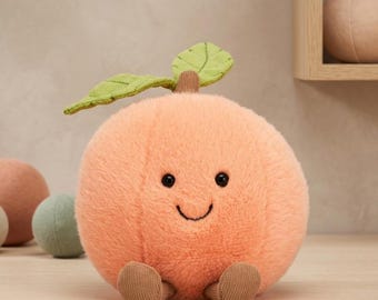 JellyCat amuseable pluche perzik - 12 CM minikerstcadeau gloednieuw!