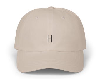 Classic Dad Cap | Minimalist Embroidered "H" Hat