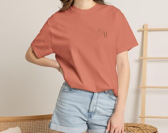 Comfort Colors Floral Monogram Shirt | Minimalist Luxury Salon Merch Tee