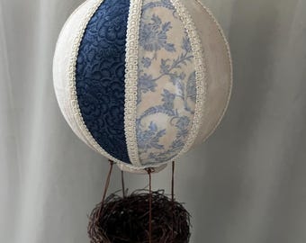 Whimsical Fairy Hot Air Balloon Decor | Vintage Inspired Hanging Art | Handmade Storybook Nursery or Cottage Decor