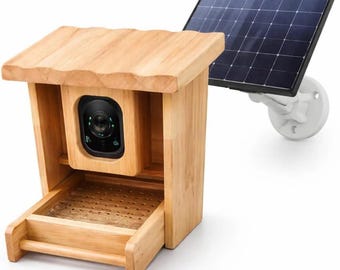 N007 houten vogelvoedercamera met zonne-energie en AI-vogelherkenning