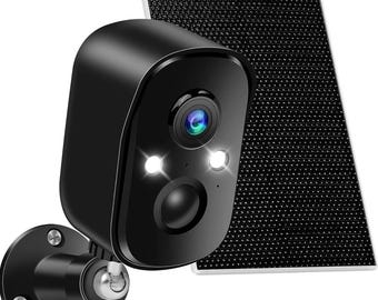 2K draadloze buitencamera op zonne-energie Batterijgevoede WiFi-beveiliging AI Bewegingsdetectie Spotlight Alarm