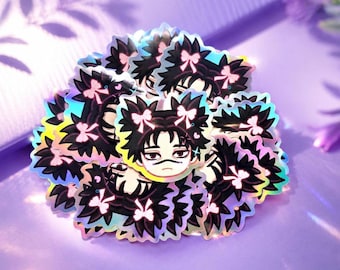 Pegatina holográfica de hechicero anime chibi hermano mayor