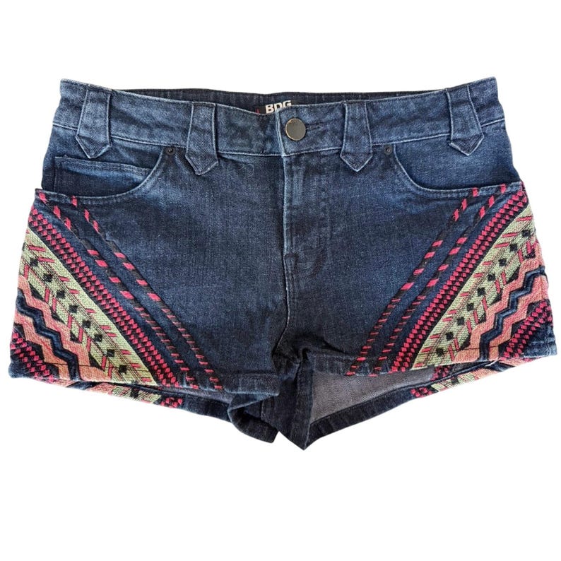 BDG Urban Outfitters Southwestern Inspired Embroidered Denim Shorts Size 29 image 1