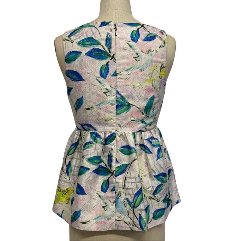 Leifsdottir Anthropologie Fairycore Metallic Brocade Empire Babydoll Top Sz 2 image 3