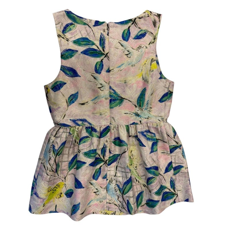 Leifsdottir Anthropologie Fairycore Metallic Brocade Empire Babydoll Top Sz 2 image 4