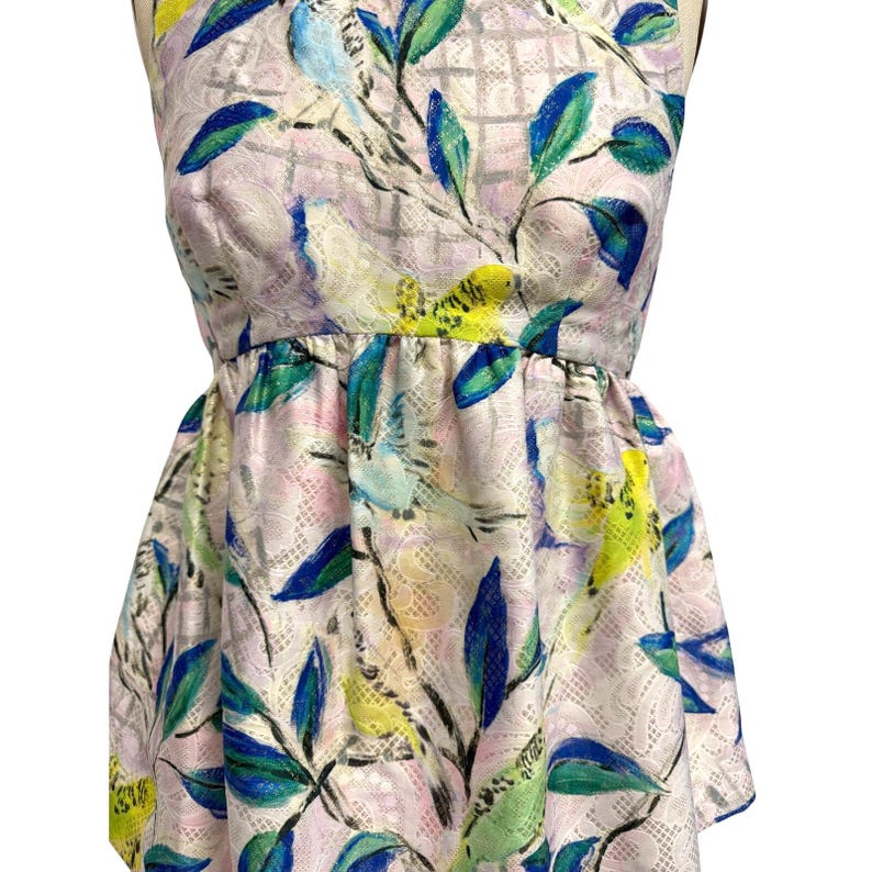 Leifsdottir Anthropologie Fairycore Metallic Brocade Empire Babydoll Top Sz 2 image 7