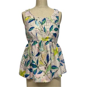 Leifsdottir Anthropologie Fairycore Metallic Brocade Empire Babydoll Top Sz 2 image 1