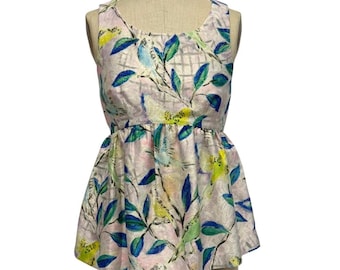 Leifsdottir Anthropologie Fairycore Metallic Brocade Empire Babydoll Topp Storlek 2