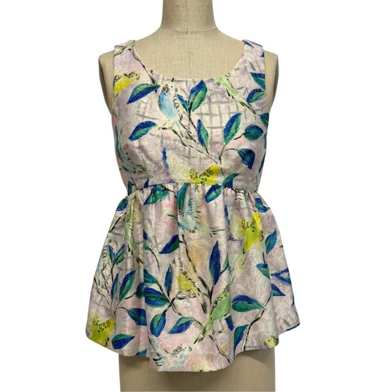 Leifsdottir Anthropologie Fairycore Metallic Brocade Empire Babydoll Top Sz 2 image 1