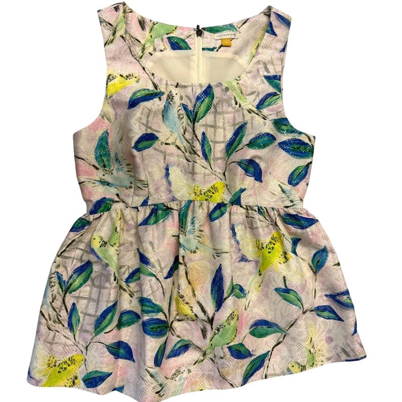 Leifsdottir Anthropologie Fairycore Metallic Brocade Empire Babydoll Top Sz 2 image 2