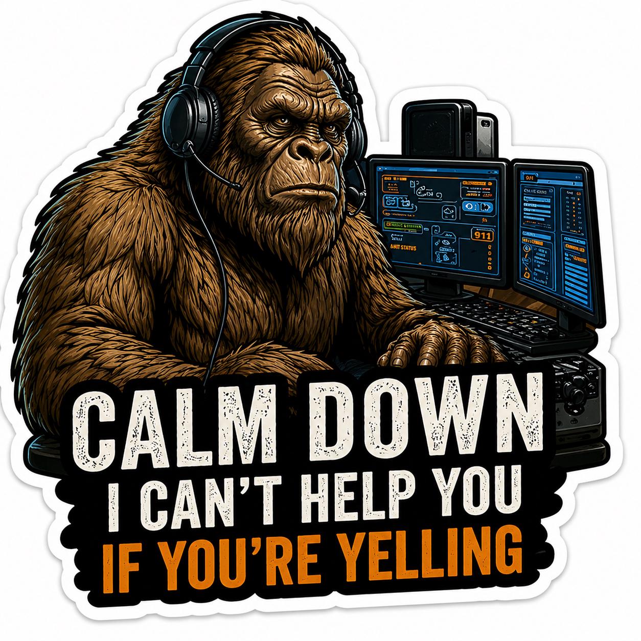 Bigfoot Dispatcher Sticker, 911 Operator Decal, EMS Humor (waterproof ...