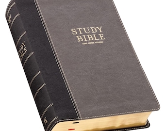 KJV Studienbibel, King James Version, Veganes Leder Hardcover, Daumen Tabs, Bänder