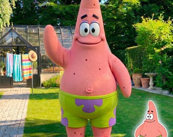Patrick Star Mascot Costume Adult Professional Character Suit for Birthday Party Events Pink Sea Star Fursuit with Shoes Headcover Gloves