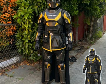 Traje táctico Helldivers 2 Cosplay B-01, conjunto completo de disfraz de guerra galáctica con casco, capa y botas, equipo de combate premium para Halloween para hombre