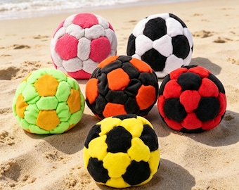 Handmade Soccer Hacky Sack Footbag, Durable Juggling Kick Ball,Colorful Sand Filled Toy for Kids & Adults,Outdoor Kids Soccer Hacky Bean Bag